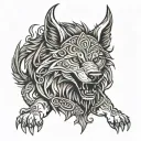 fenrir viking norse wolf tattoo design idea