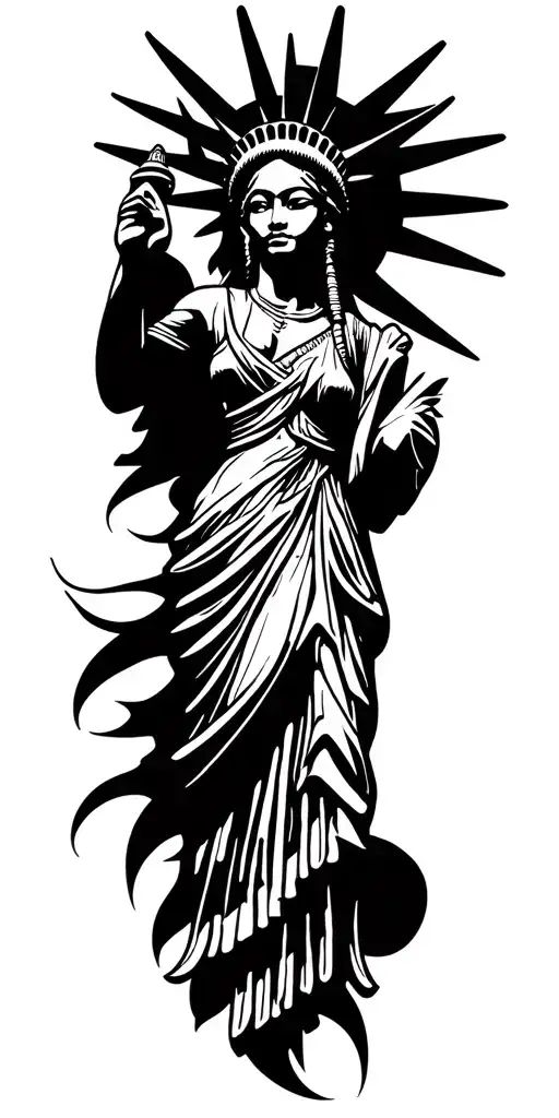 african lady liberty tattoo design idea