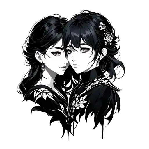 Character 明 With the first names Lilou and Jade tattoo design idea