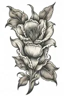 a flower with petals that are tulip-shaped razor sharp claws tattoo design idea