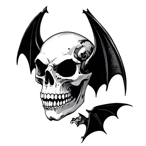 Bat Skull tattoo design idea