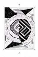 Based on Hexagons and Mandalas, Layered by Shadowing, includes Sri Yantra tattoo design idea