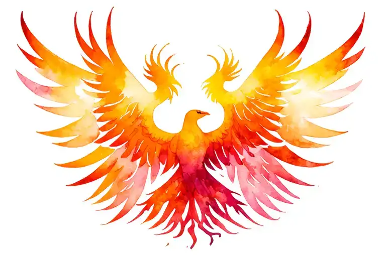 Harry Potter Phoenix symmetrical back tattoo design idea