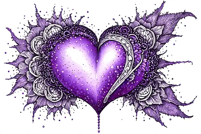 Slaanesh womb tattoo purple heart tattoo design idea