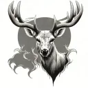 mule deer skull simple facing forward tattoo design idea