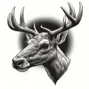 mule deer skull simple facing forward tattoo design idea