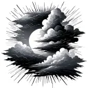 Clouds And Sun Rays tattoo design idea