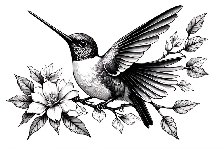 humming-bird tattoo design idea
