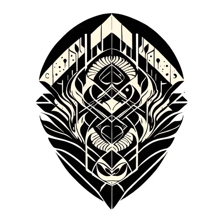 pisces sign mixed tattoo design idea