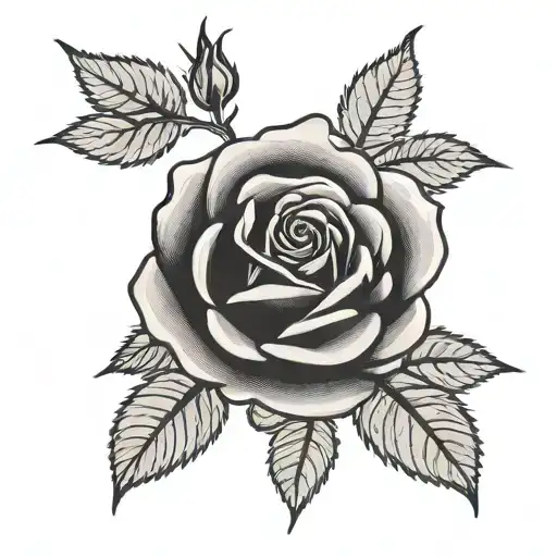 one rose with 1971 date tattoo design idea
