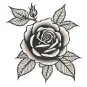 one rose with 1971 date tattoo design idea