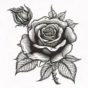 one rose with 1971 date tattoo design idea