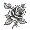 one rose with 1971 date tattoo design idea