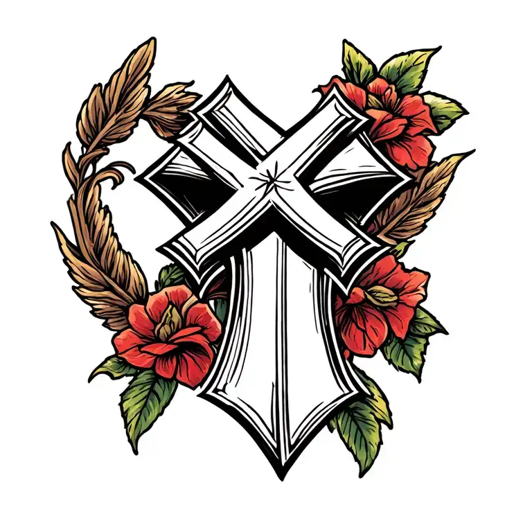 Maltese cross tattoo design idea
