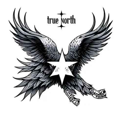 true North strong tattoo design idea