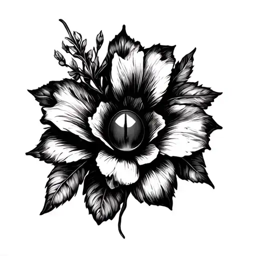 belladonna, tigers eye stone, witch broom tattoo design idea