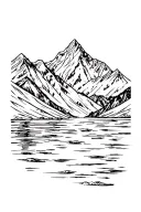 Cordillera Huayhuash with lagoon tattoo design idea