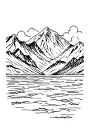 Cordillera Huayhuash with lagoon tattoo design idea