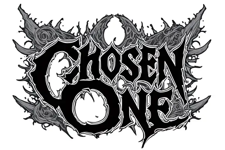 "Chosen One " cursive font  tattoo design idea