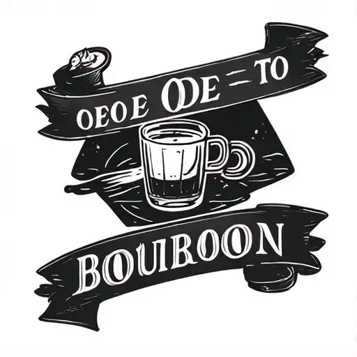 ode to bourbon sobriety tattoo design idea