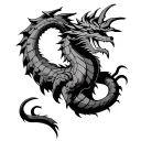 welsh dragon tail starting at the wrist and then wraps around the arm where then it goes into a should armour plate tattoo design idea