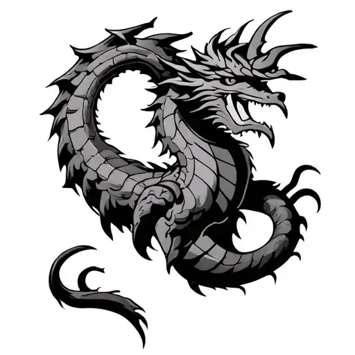 welsh dragon tail starting at the wrist and then wraps around the arm where then it goes into a should armour plate tattoo design idea