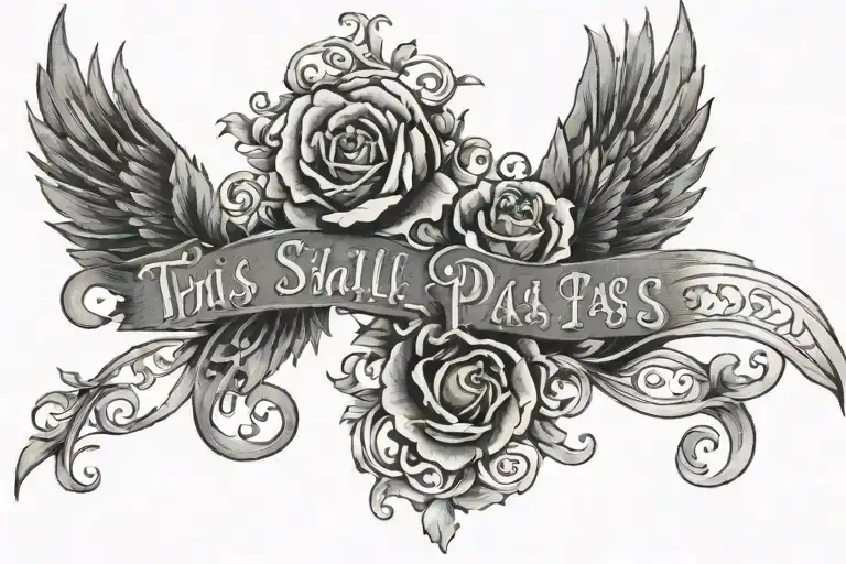 This too shall pass written tattoo design idea