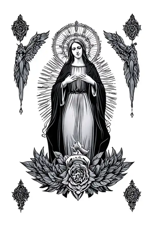 PIN TANTRIC PRIESSESS KINK Madonna del Rescue Our Lady tattoo design idea