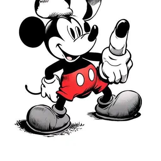 Mickey Mouse given the finger tattoo design idea