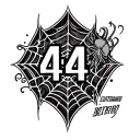 chicano style tattoo with "444" spiderwebs and a deathdate tattoo design idea