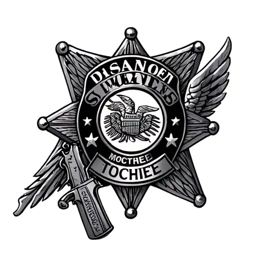 law enforcement badge st michael tattoo design idea