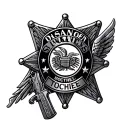 law enforcement badge st michael tattoo design idea