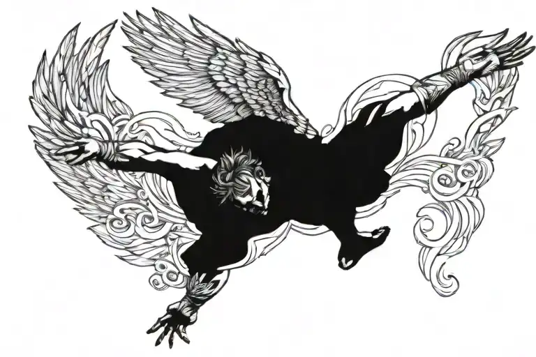 Icarus falling tattoo design idea