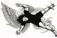 Icarus falling tattoo design idea