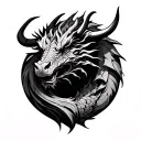 Taurus dragon tattoo combination tattoo design idea