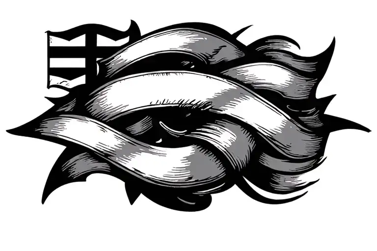 M A R in international maritime flags ribbon action tattoo design idea