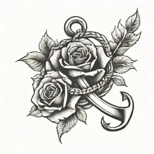 anchor wrist tattoo with infinity sign and rose tattoo design idea
