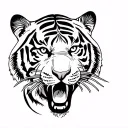tiger is searching for alcohol drink tattoo design idea