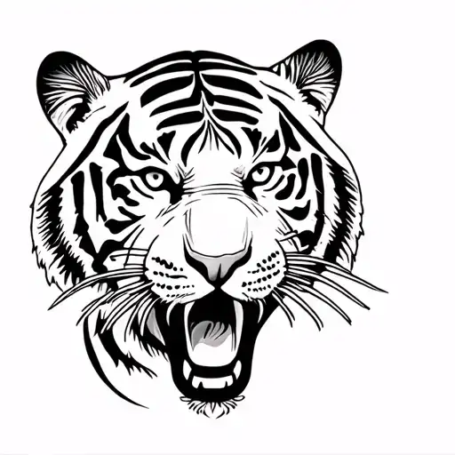 tiger is searching for alcohol drink tattoo design idea