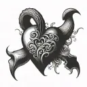 Heart with a horn   tattoo design idea