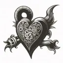 Heart with a horn   tattoo design idea