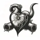 Heart with a horn   tattoo design idea