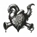 Heart with a horn   tattoo design idea