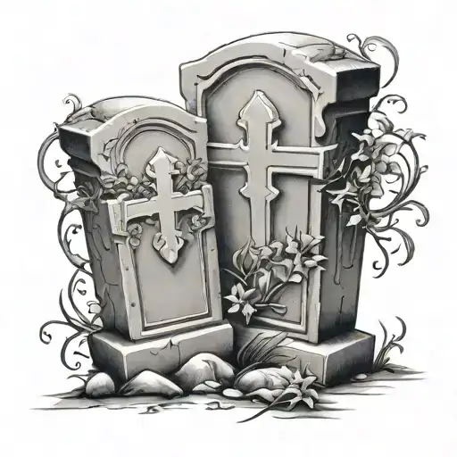 headstones tattoo design idea