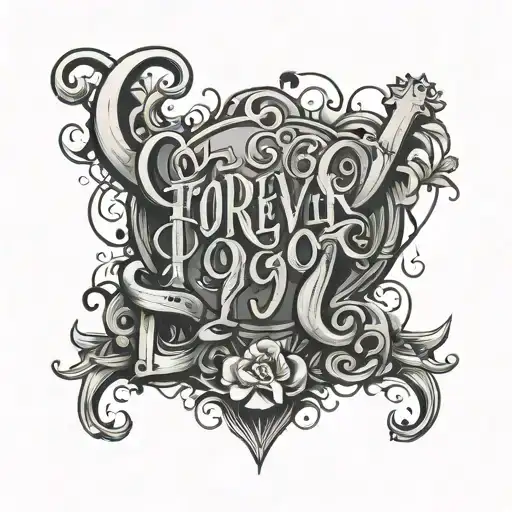 Forever 19 written with pray hands tattoo design idea