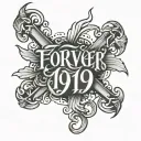 Forever 19 written with pray hands tattoo design idea