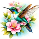 Hummingbird dragon fly cherry blossom infinity tattoo design idea