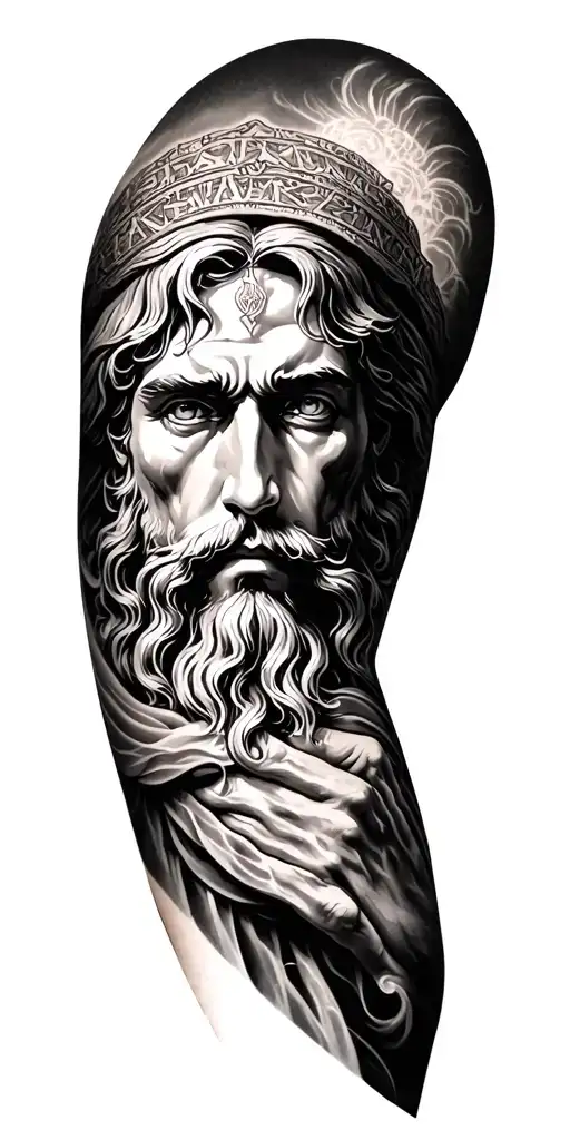 biblical men's arm sleeve tattoo tattoo design idea
