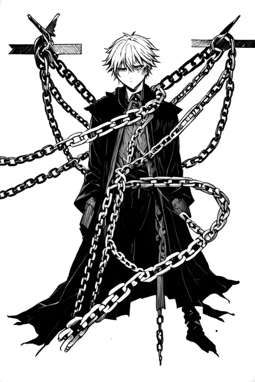kurapika chains of judgement from hxh judgement chain tattoo design idea