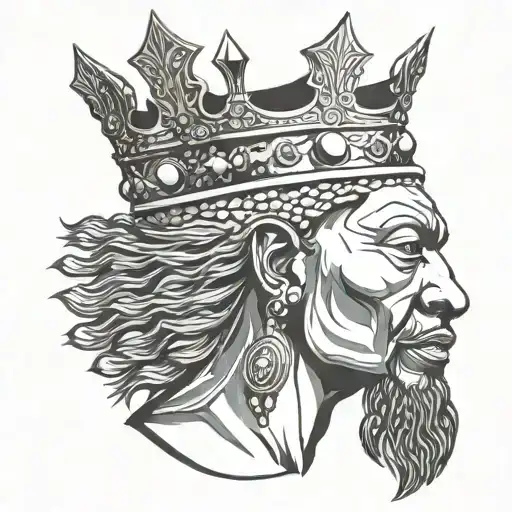 African King Crown tattoo design idea